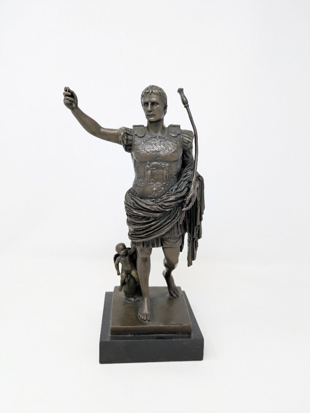 Cold-Cast Bronze "Augustus of Prima Porta" Statue: Signed Debut